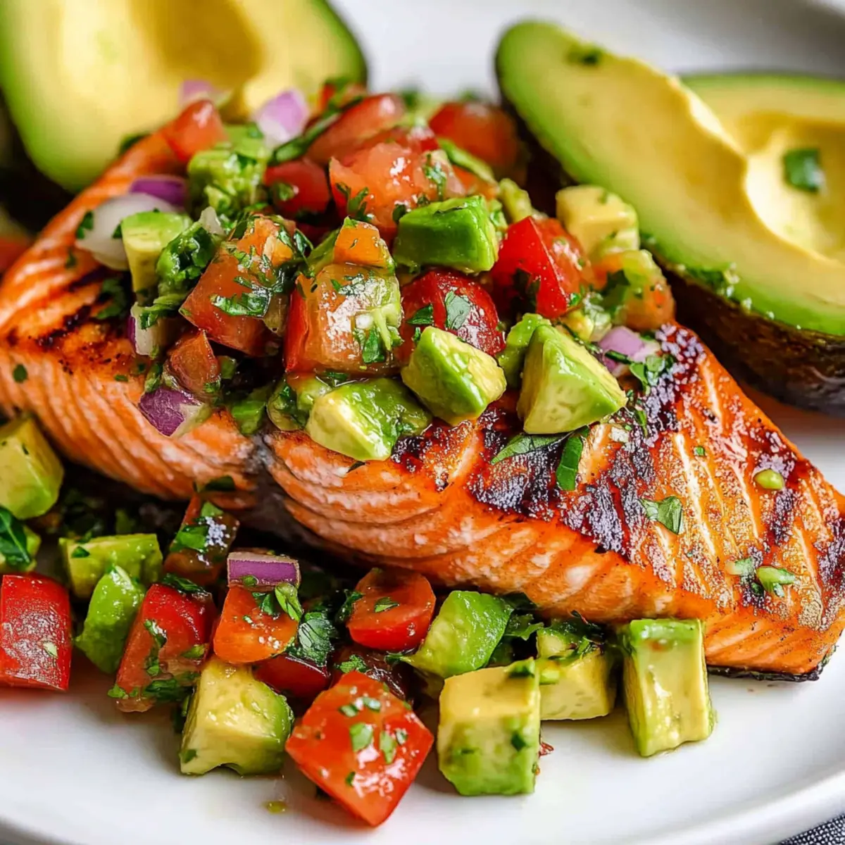 Grilled Salmon with Avocado Salsa