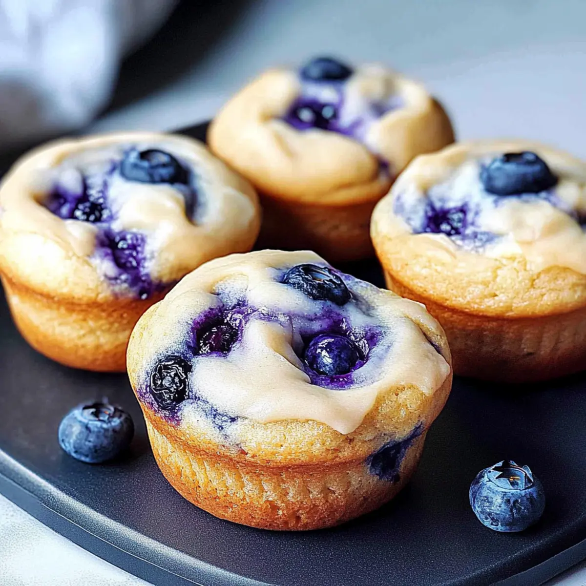 Blueberry Cream Cheese Protein Muffins