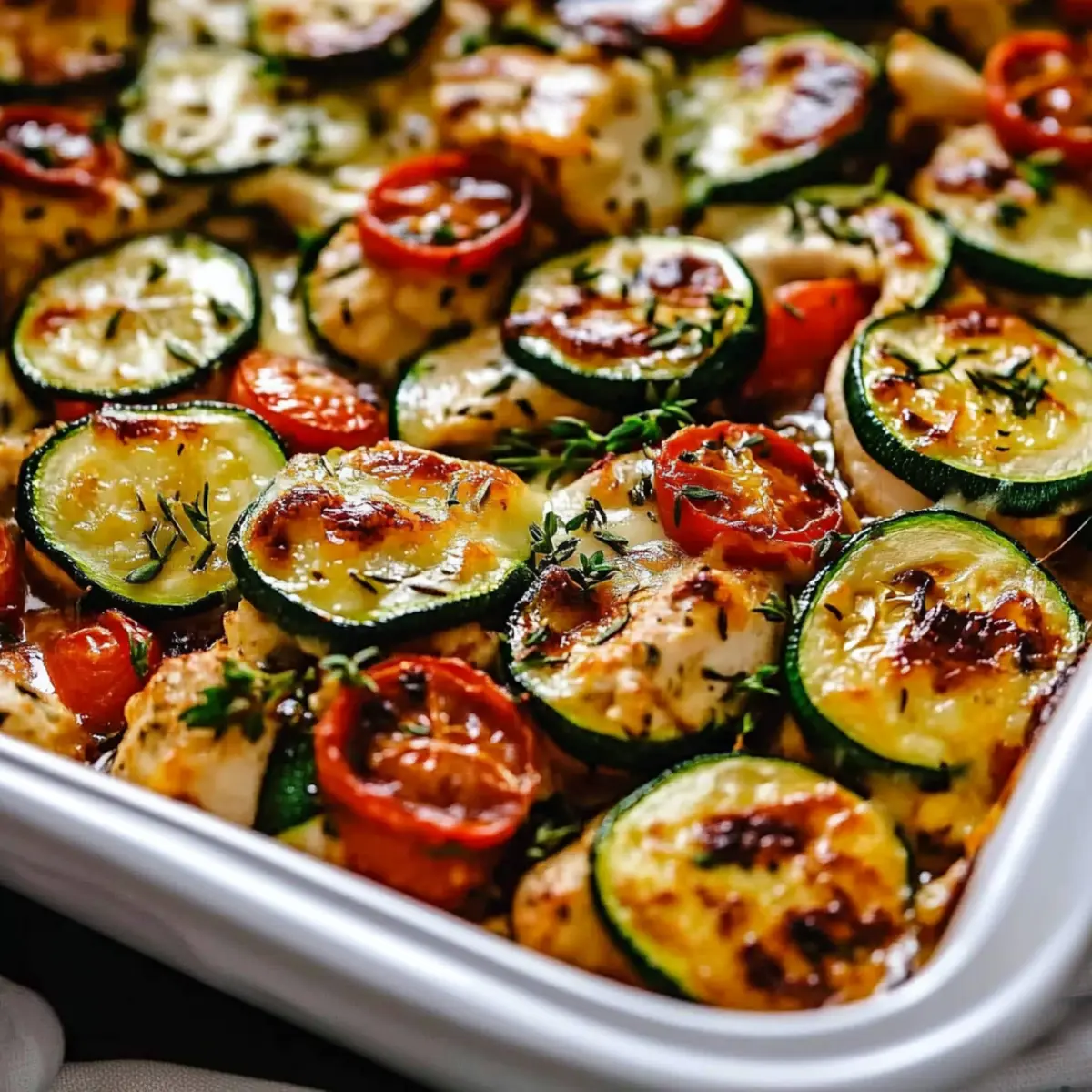 Mediterranean Chicken Zucchini Bake