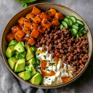 Ground Beef Hot Honey Bowl