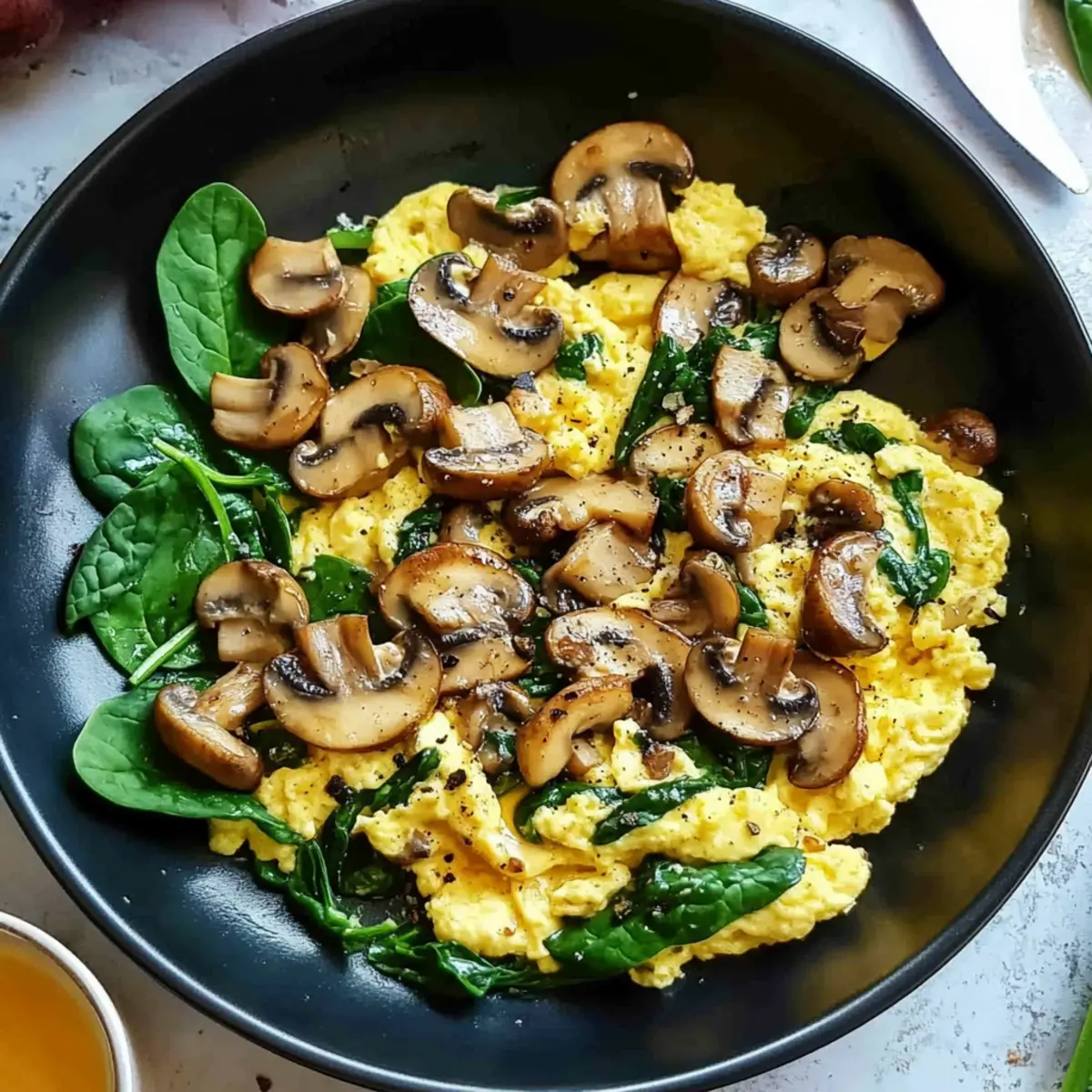Mushroom Spinach Scrambled Eggs