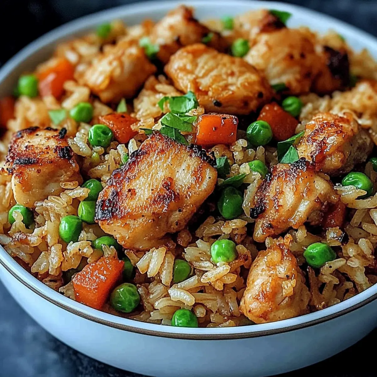 High Protein Crispy Garlic Chicken Fried Rice