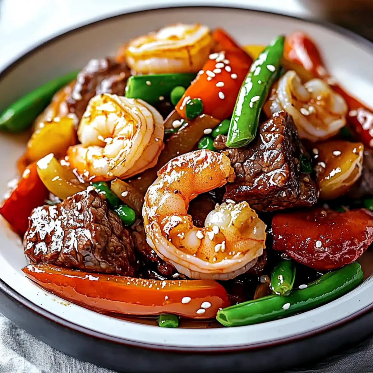 High Protein Steak and Shrimp Stir Fry