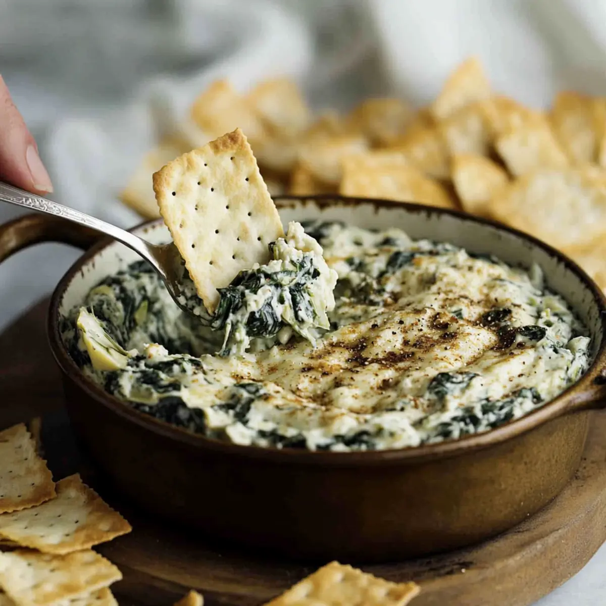 High Protein Spinach Artichoke Dip