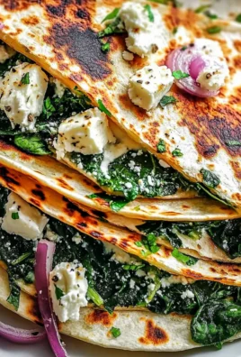 Mediterranean Spinach Feta Quesadillas