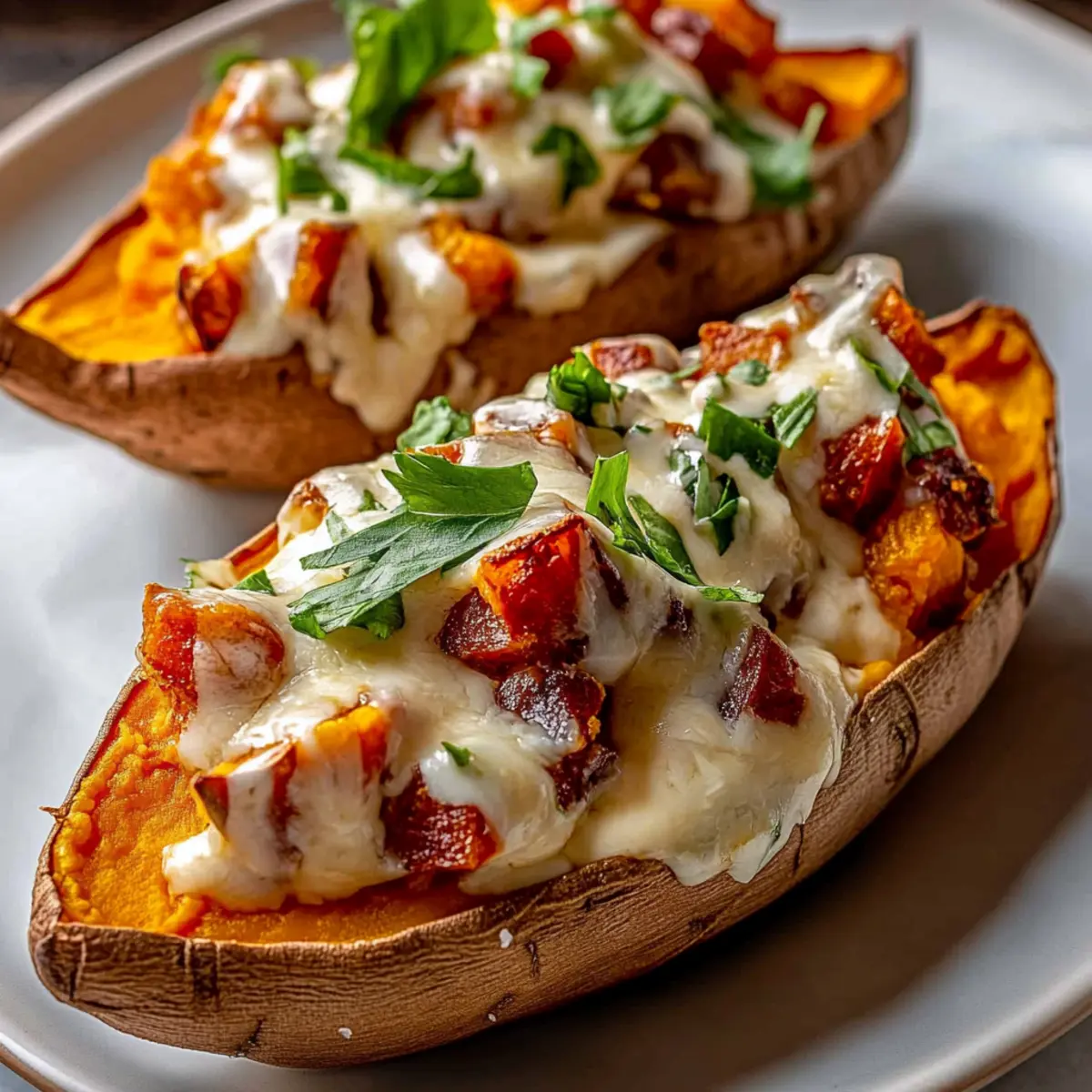 Protein Loaded Sweet Potato Boats