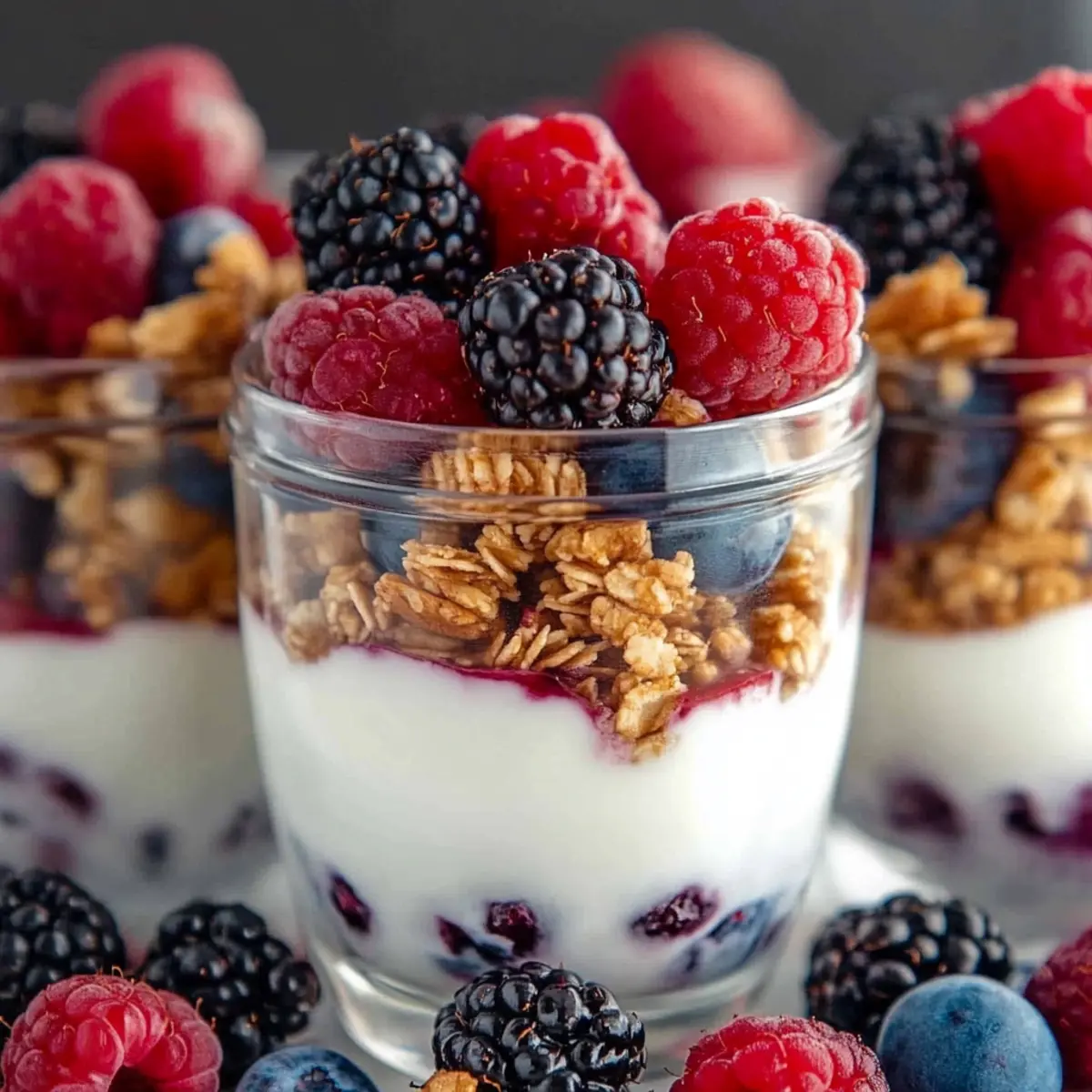 High Protein Mixed Berry Yogurt Parfaits