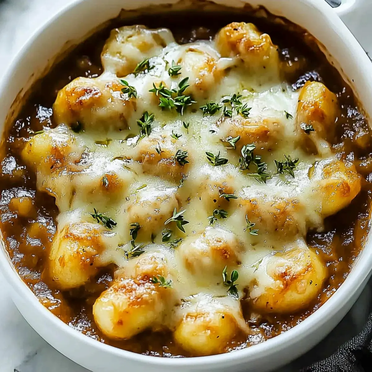 High Protein French Onion Gnocchi