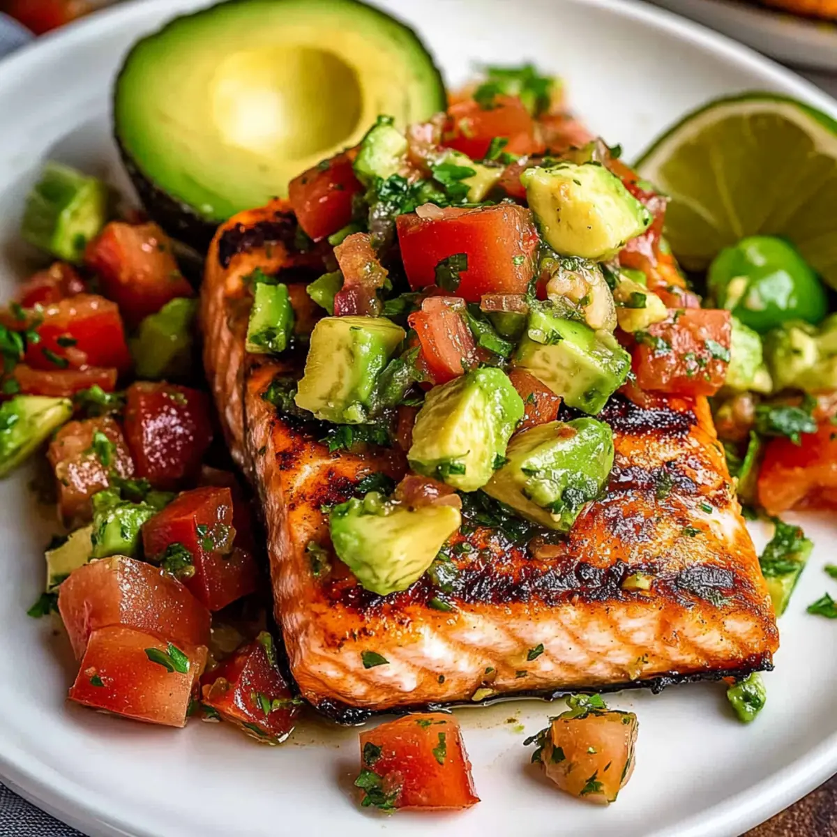 Grilled Salmon with Avocado Salsa