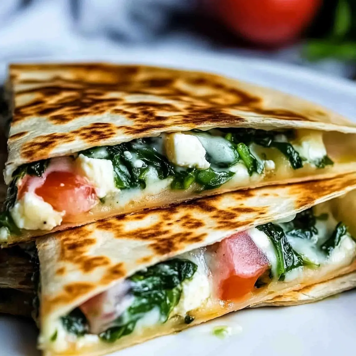 Mediterranean Quesadilla (Spinach, Feta & Mozzarella)