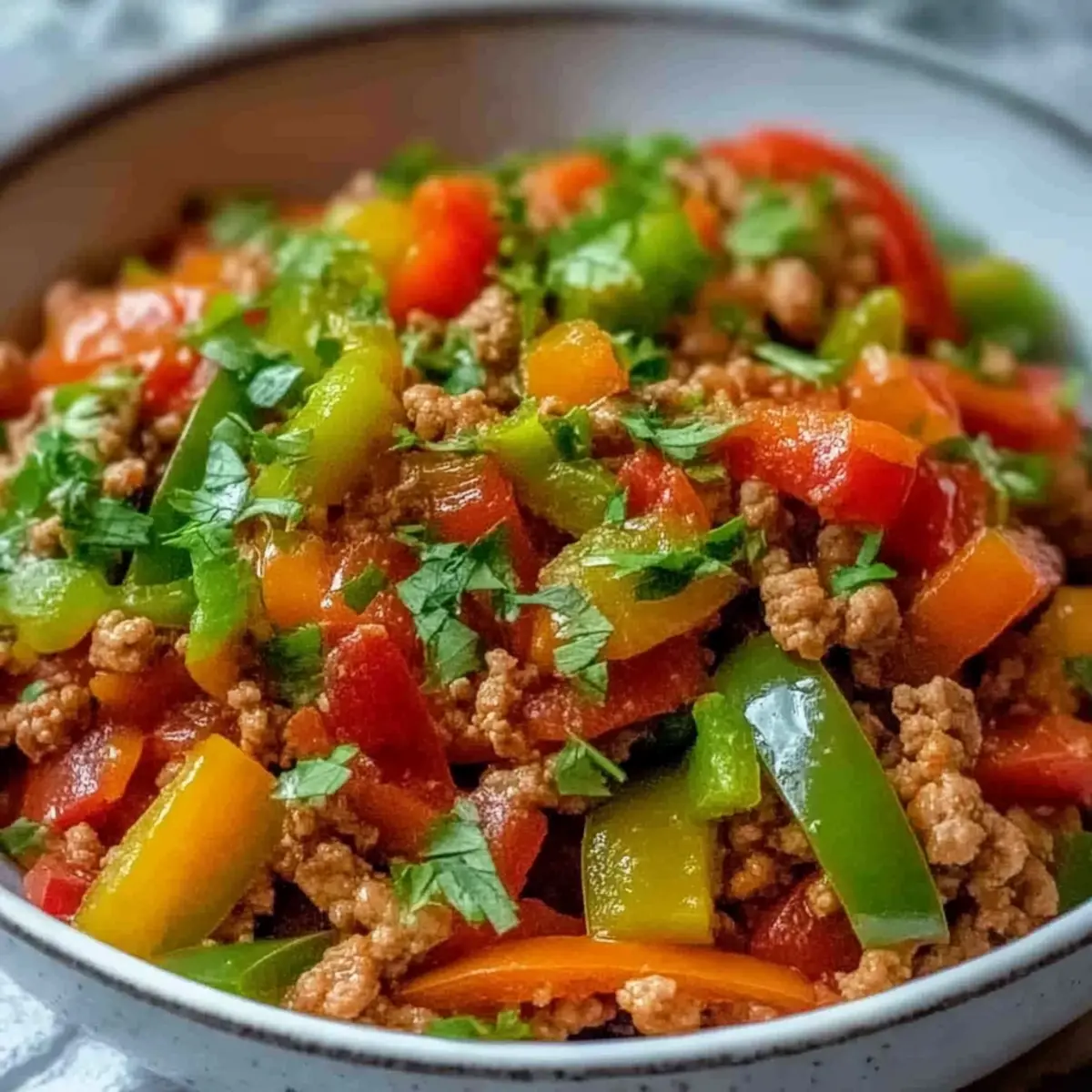 Ground Turkey and Peppers