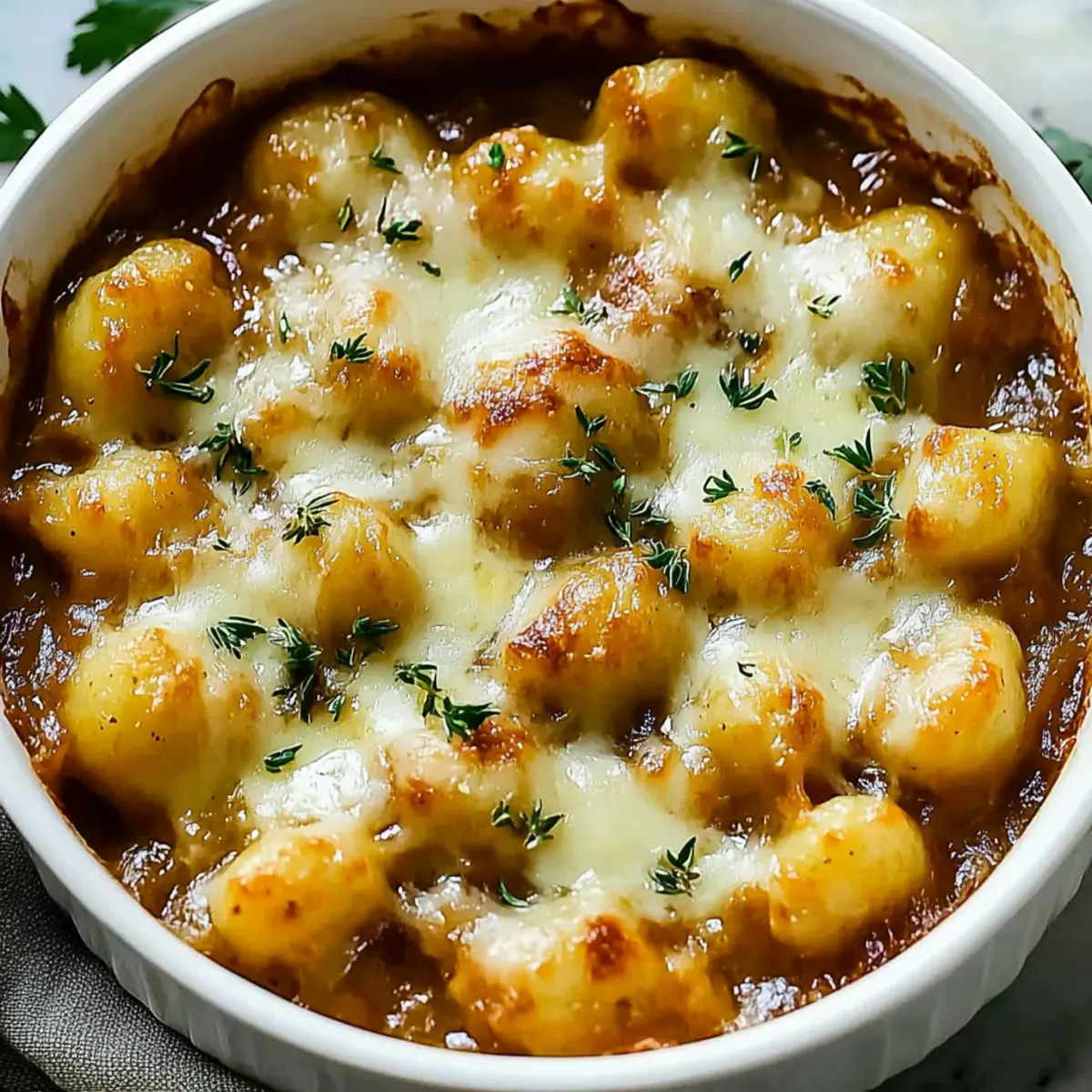 High Protein French Onion Gnocchi