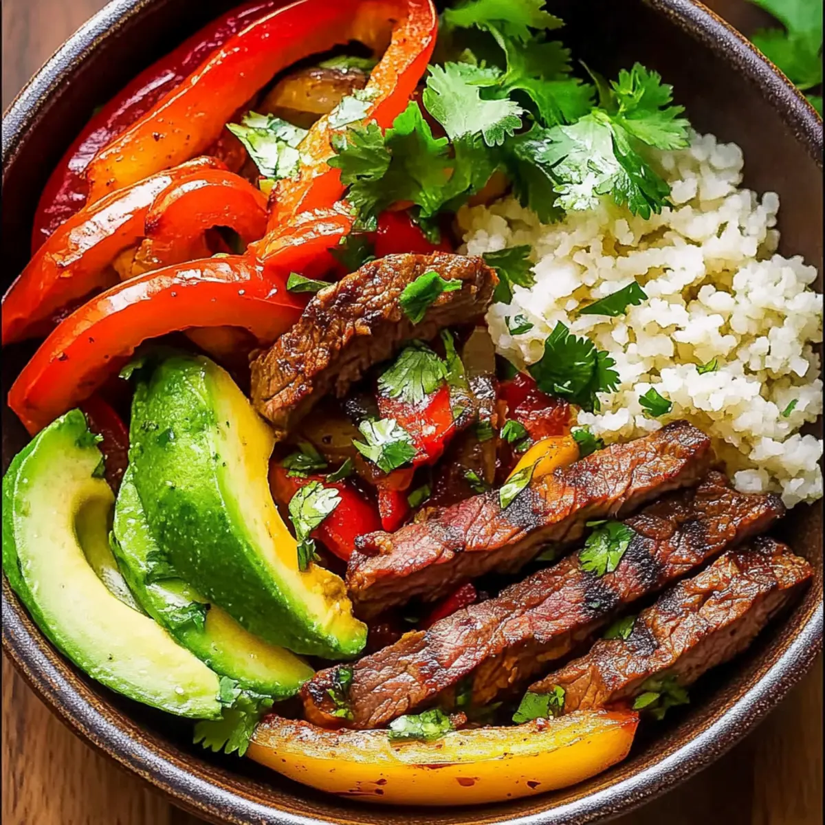 Low Carb Steak Fajita Bowl