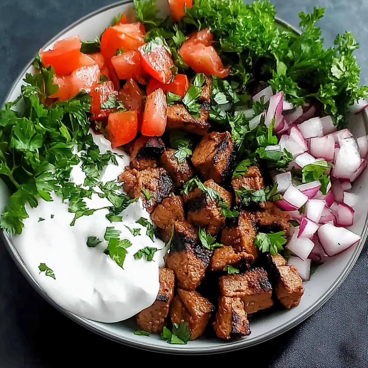 Healthy Kebab Bowl with High Protein Content