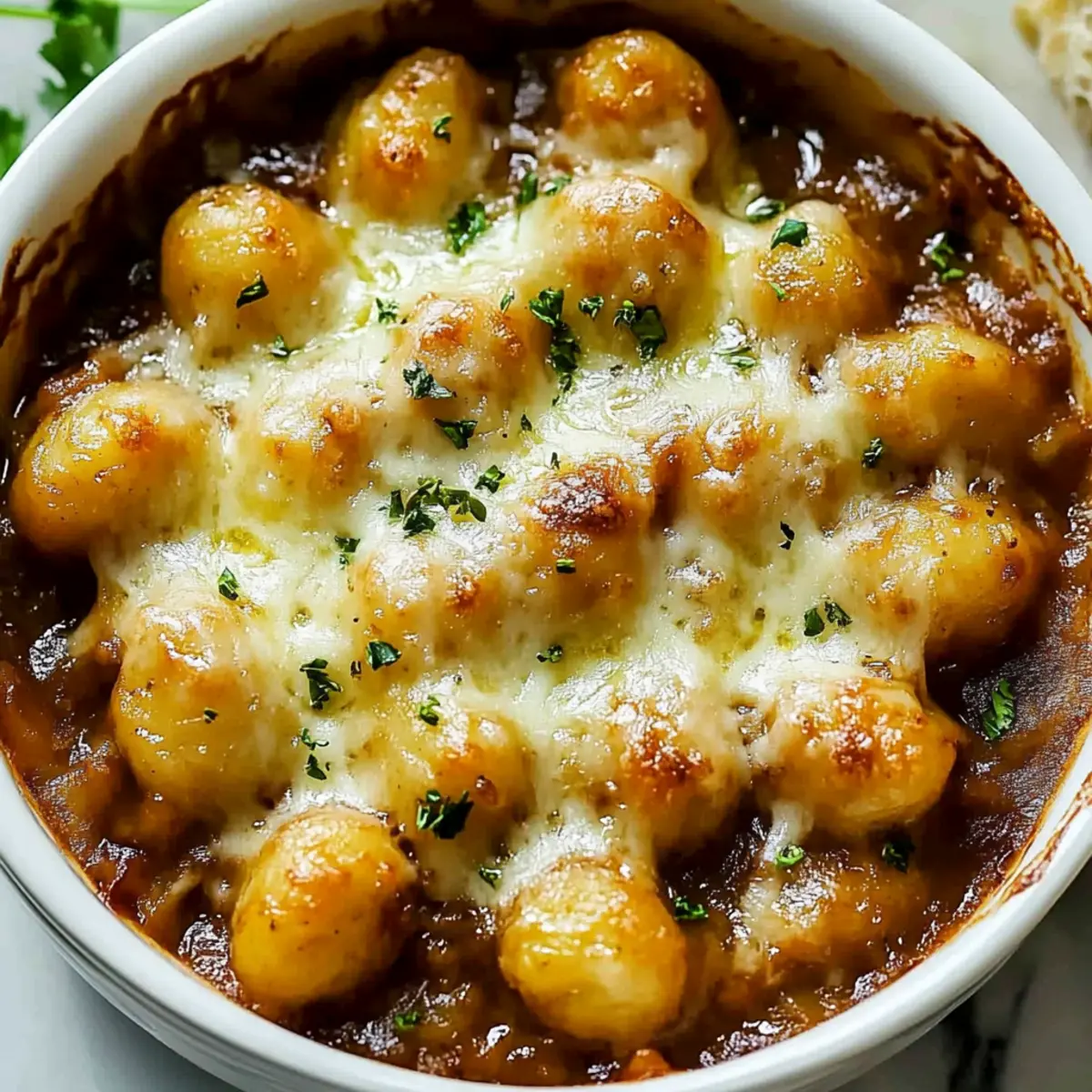 High Protein French Onion Gnocchi