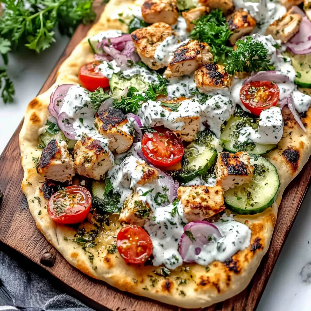 Greek Chicken Flatbread