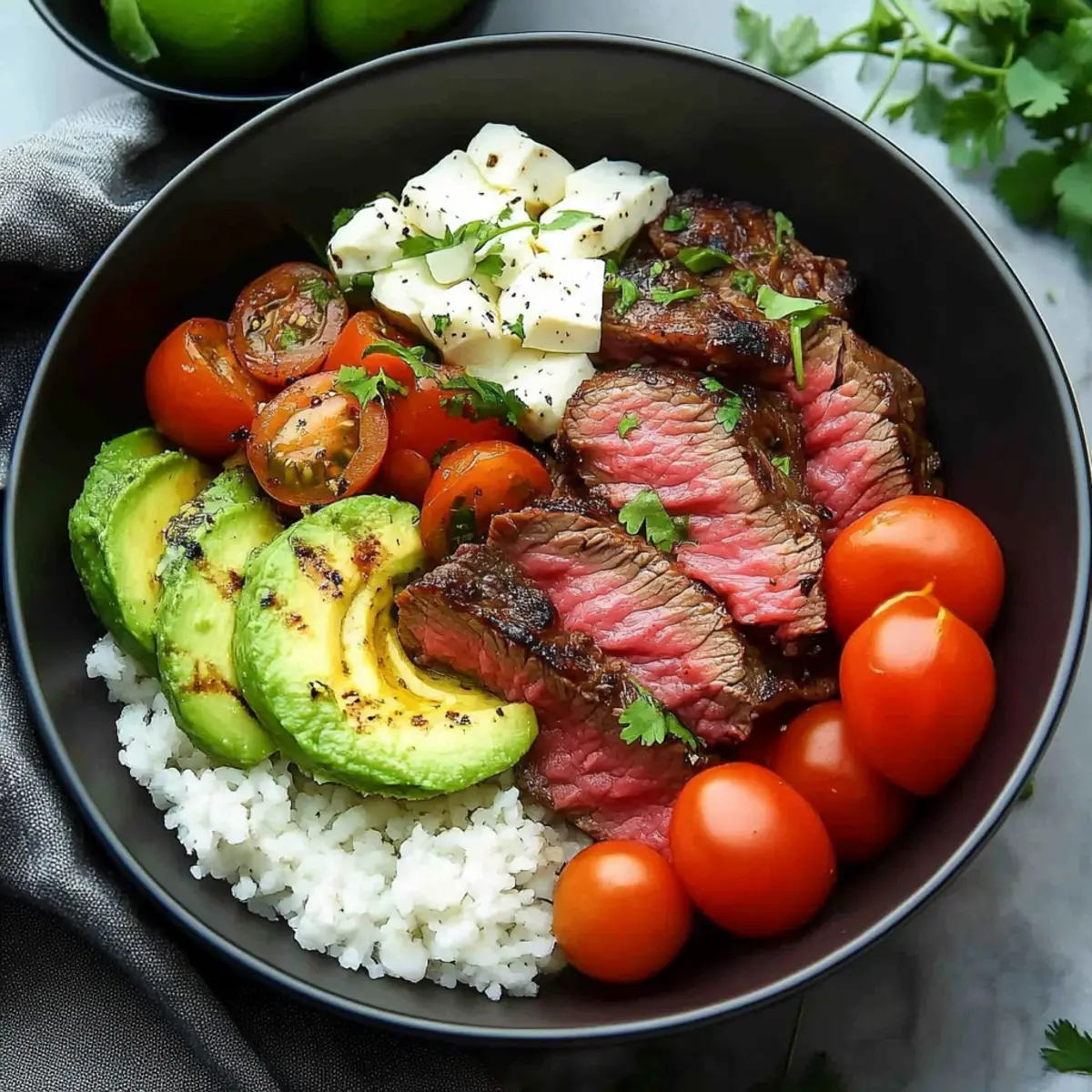 High Protein Steak Fajita Bowl