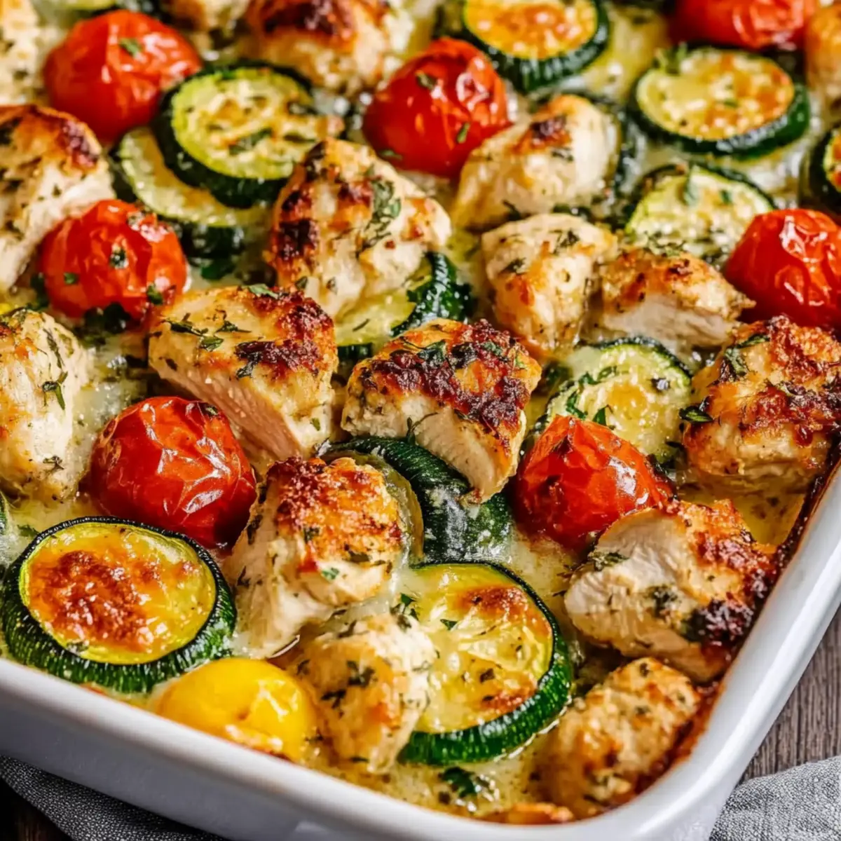 Mediterranean Chicken Zucchini Bake