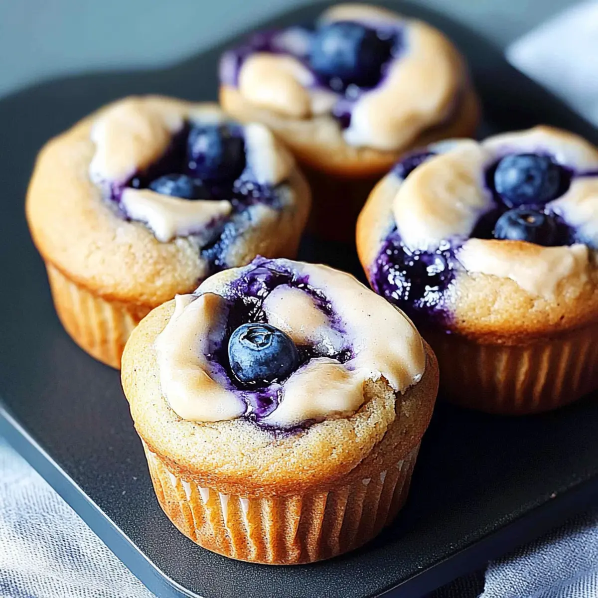 Blueberry Cream Cheese Protein Muffins