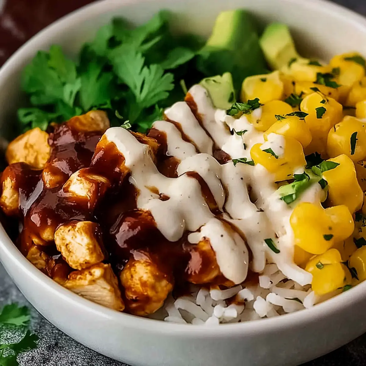 High Protein BBQ Ranch Chicken Bowl