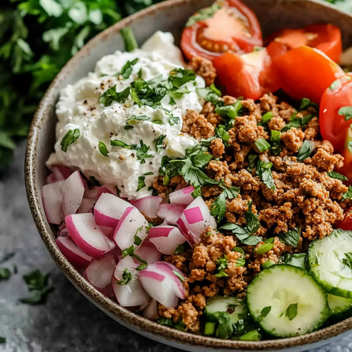 Mediterranean Ground Turkey Bowls