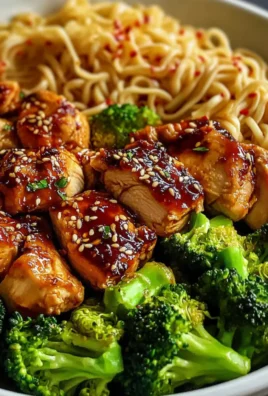 Spicy Garlic Chicken Broccoli Noodle Bowls