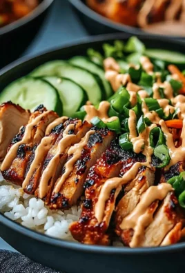 Korean BBQ Chicken Bowls with Gochujang Cream Sauce