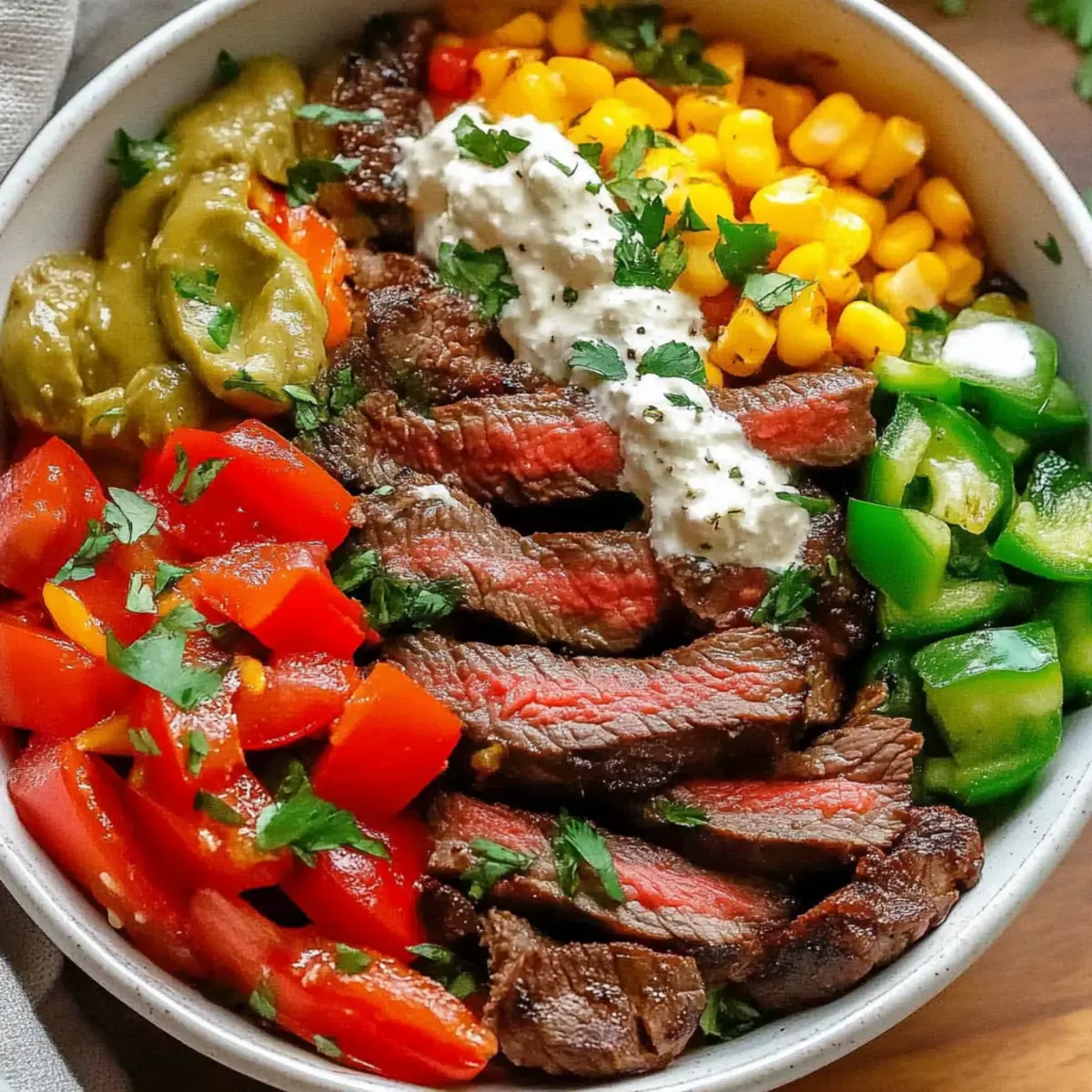 High Protein Steak Fajita Bowl Low Carb