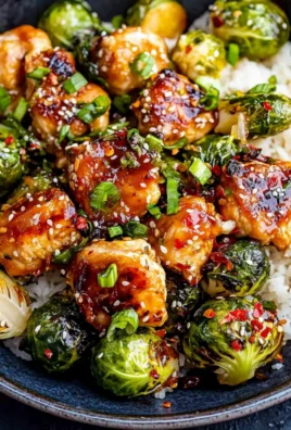 Air Fryer Sweet Chili Chicken and Brussels Sprouts