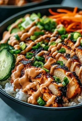 Korean BBQ Chicken Bowls with Gochujang Cream Sauce