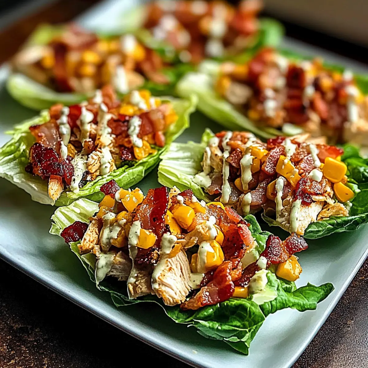 Chicken Bacon Ranch Lettuce Boats