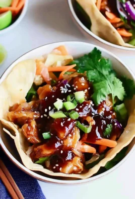 Teriyaki Chicken Wonton Taco Bowls
