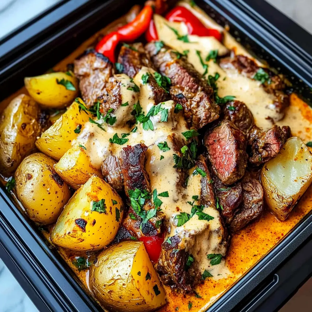 High Protein Creamy Chipotle Steak Potato Meal Prep