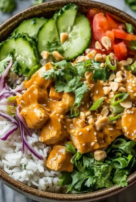 High Protein Thai Peanut Chicken Bowl