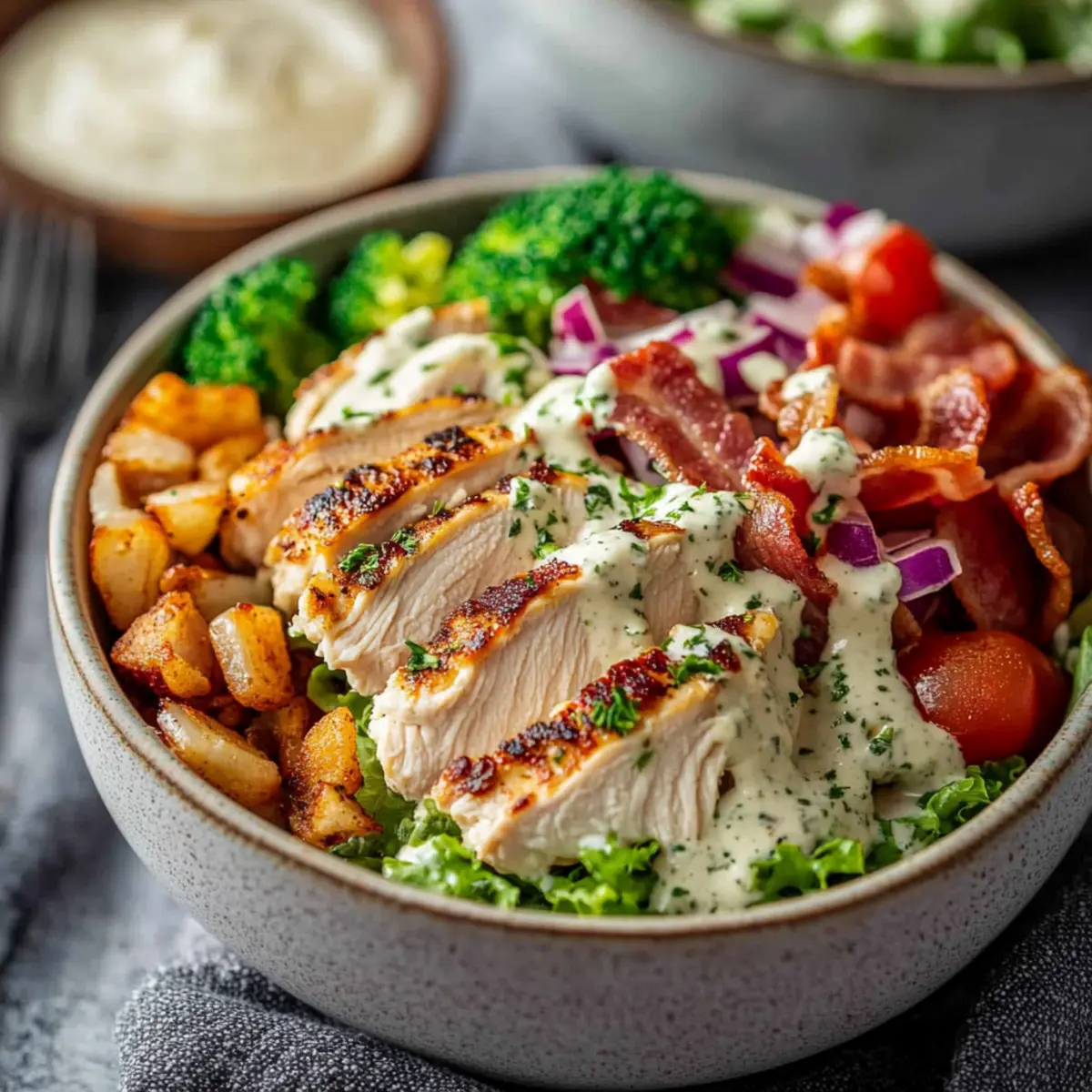 Chicken Bacon Ranch Keto Bowls