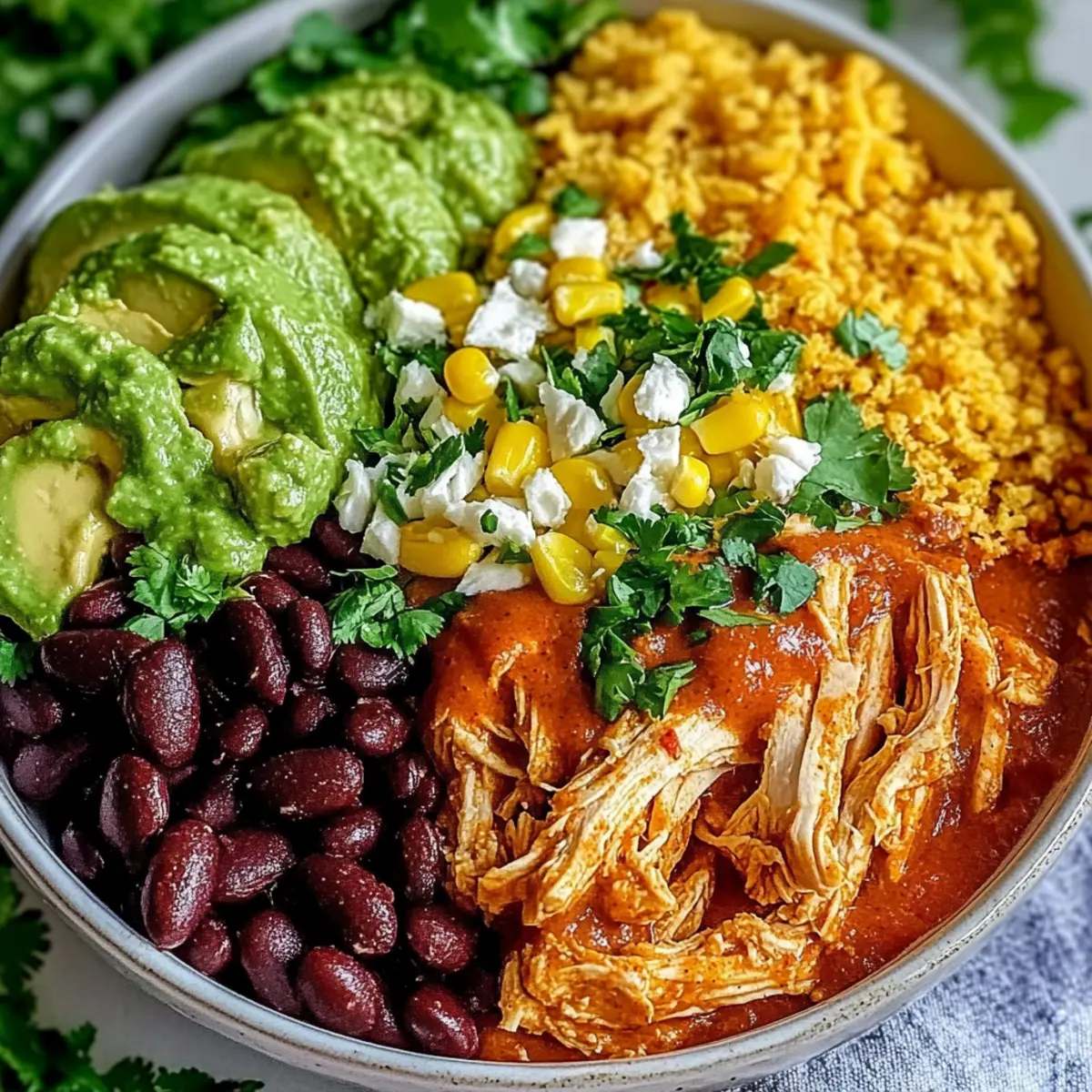High Protein Chicken Enchilada Bowls