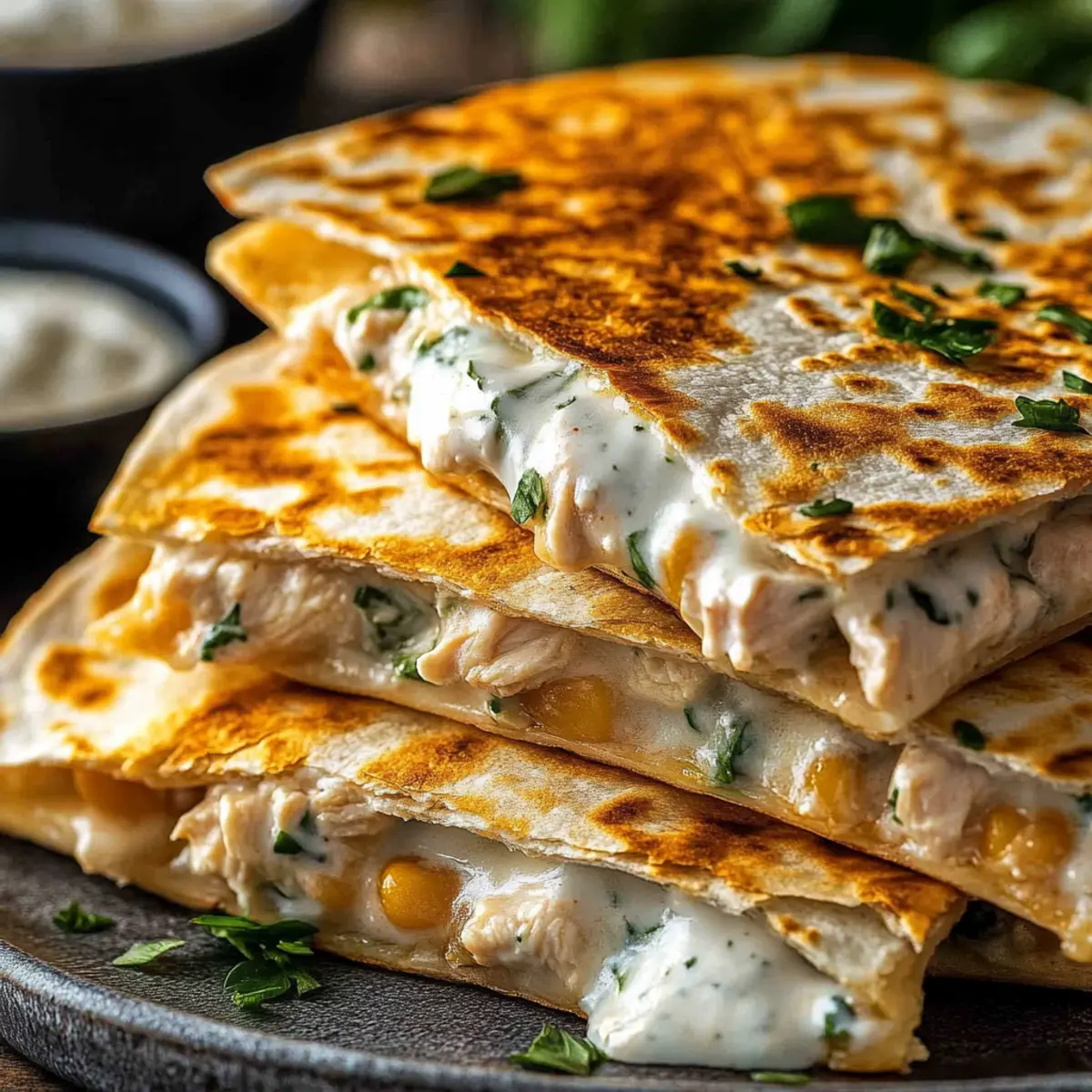 High Protein Chicken Ranch Quesadilla