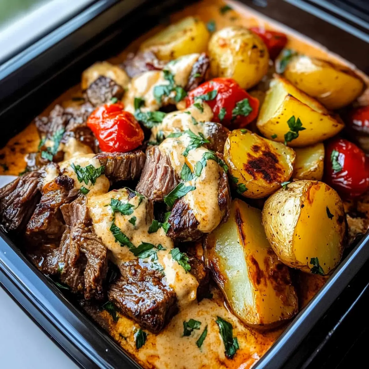 High Protein Creamy Chipotle Steak Potato Meal Prep