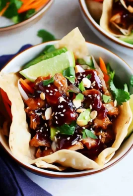 Teriyaki Chicken Wonton Taco Bowls