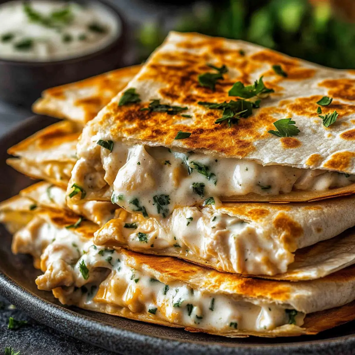 High Protein Chicken Ranch Quesadilla