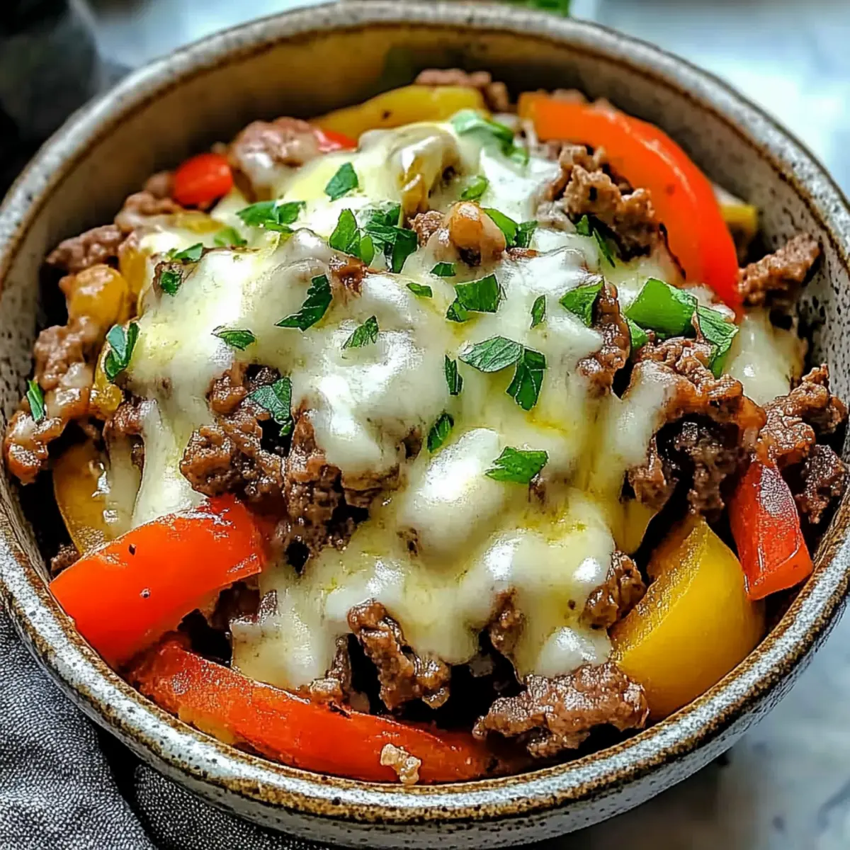 Philly Cheesesteak Bowls - Easy Low Carb Dinner