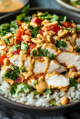 Chicken Crispy Rice Salad with Peanut Dressing