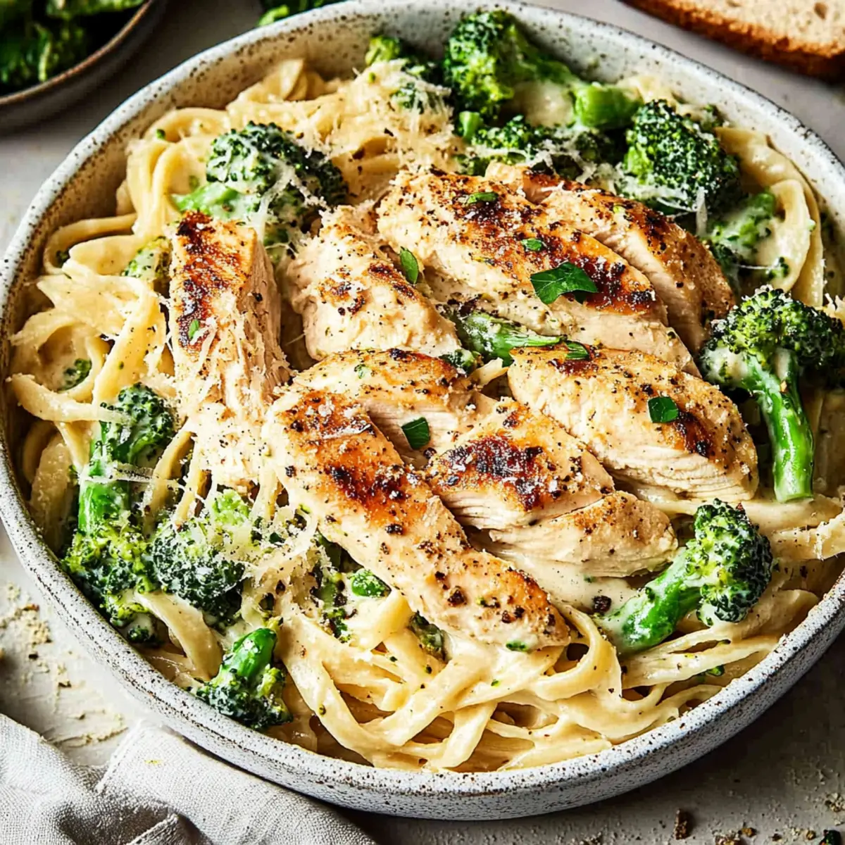 Skinny Chicken Broccoli Alfredo