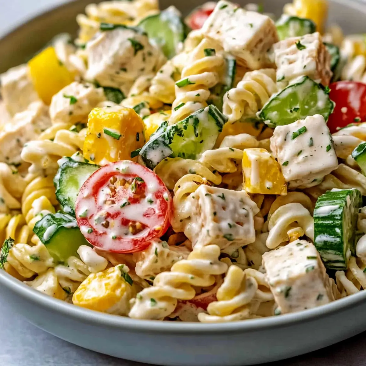 Creamy Ranch Protein Pasta Salad