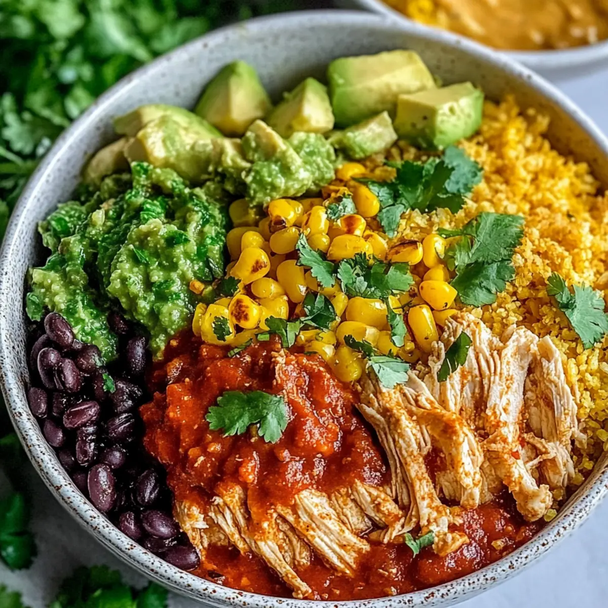 High Protein Chicken Enchilada Bowls