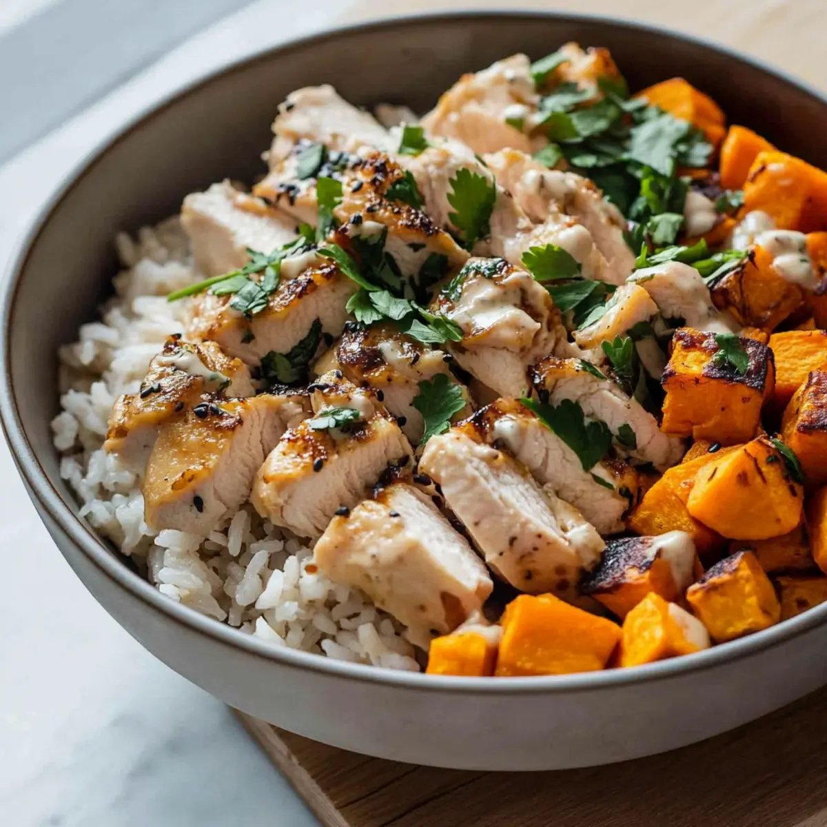 Chicken and Sweet Potato Rice Bowl
