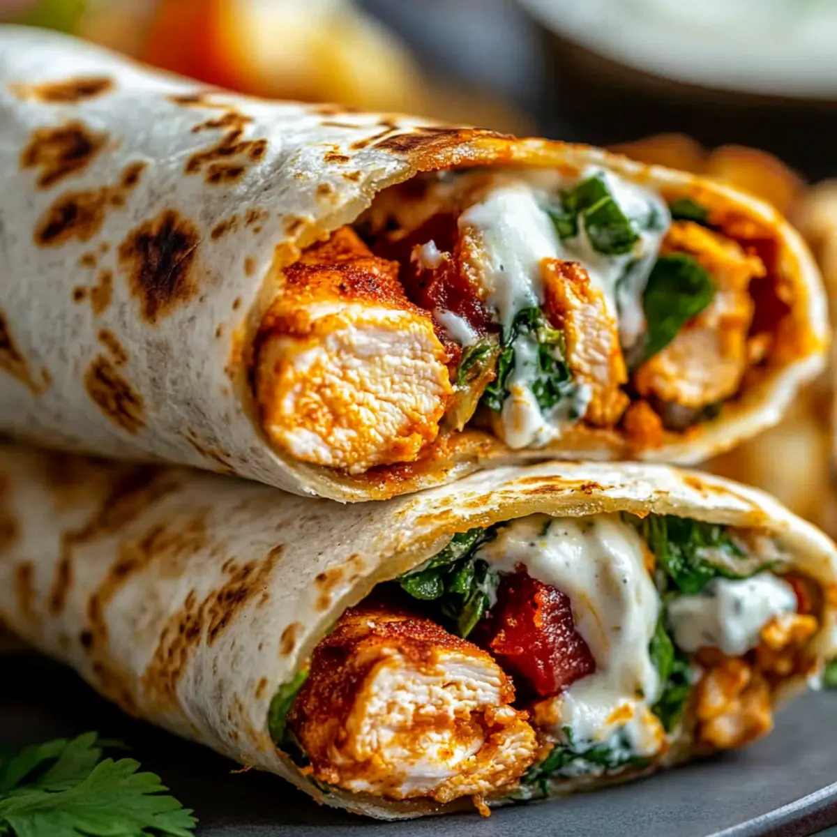 Crispy Air Fryer Chicken Mozzarella Wraps
