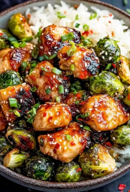 Air Fryer Sweet Chili Chicken and Brussels Sprouts