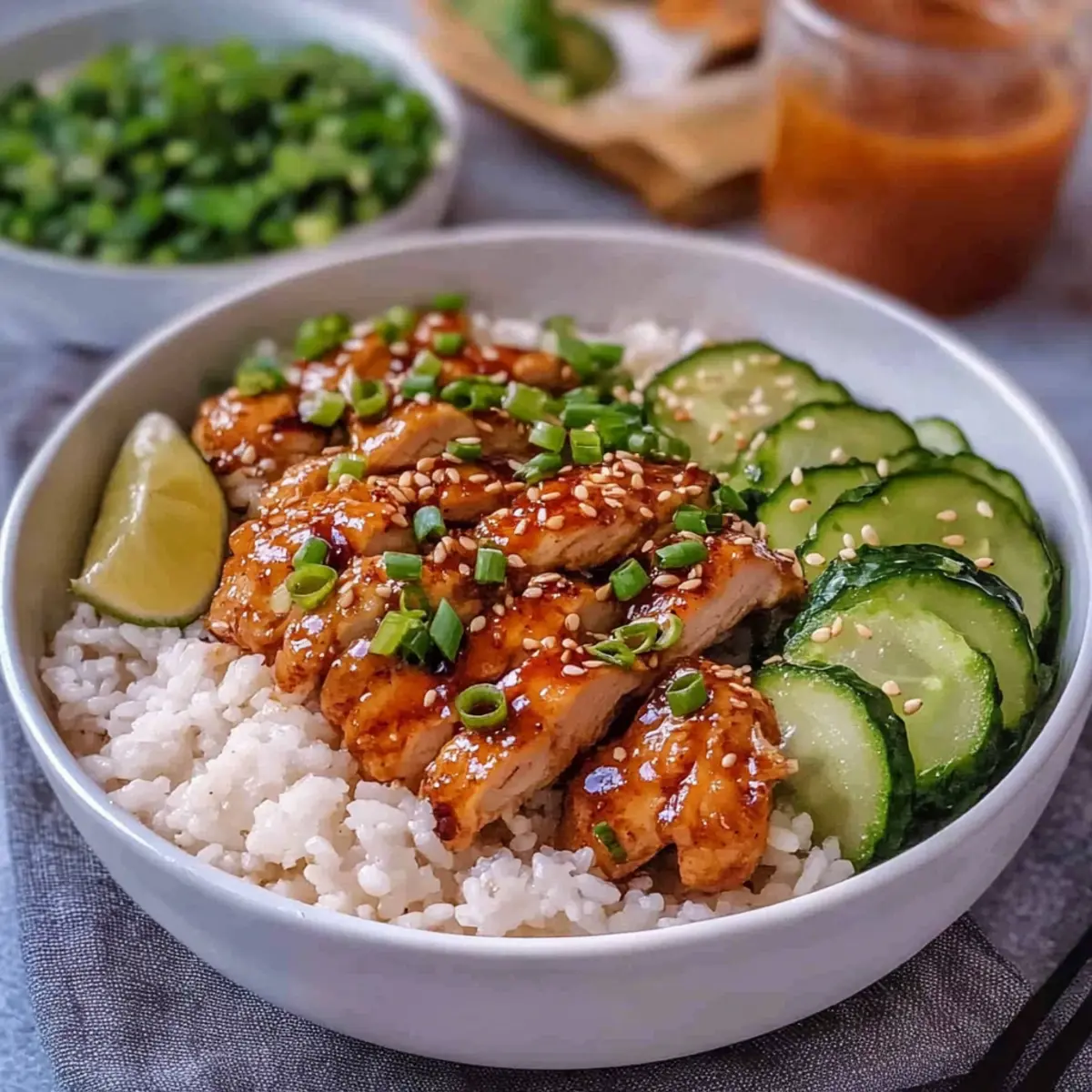 Hot Honey Chicken and Rice Bowls