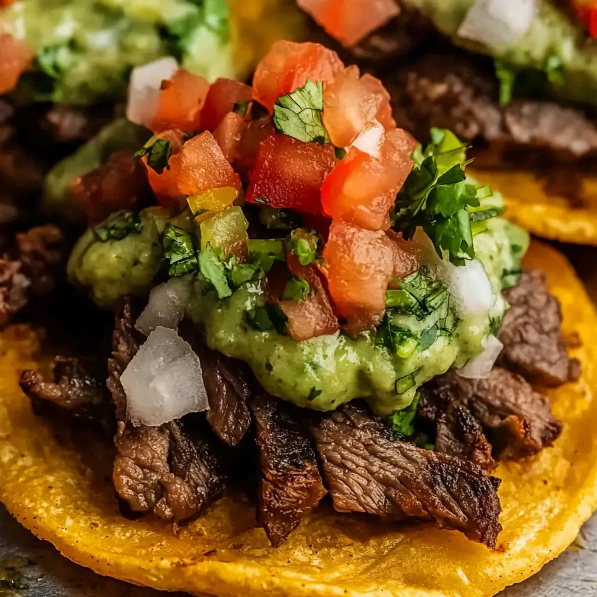 Mexican Tostadas de Carne Asada